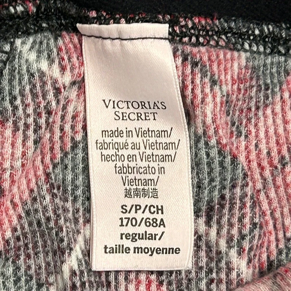Victoria's Secret Pajama Leggings Womens Size S Red Black Argyle Plaid Lounge
